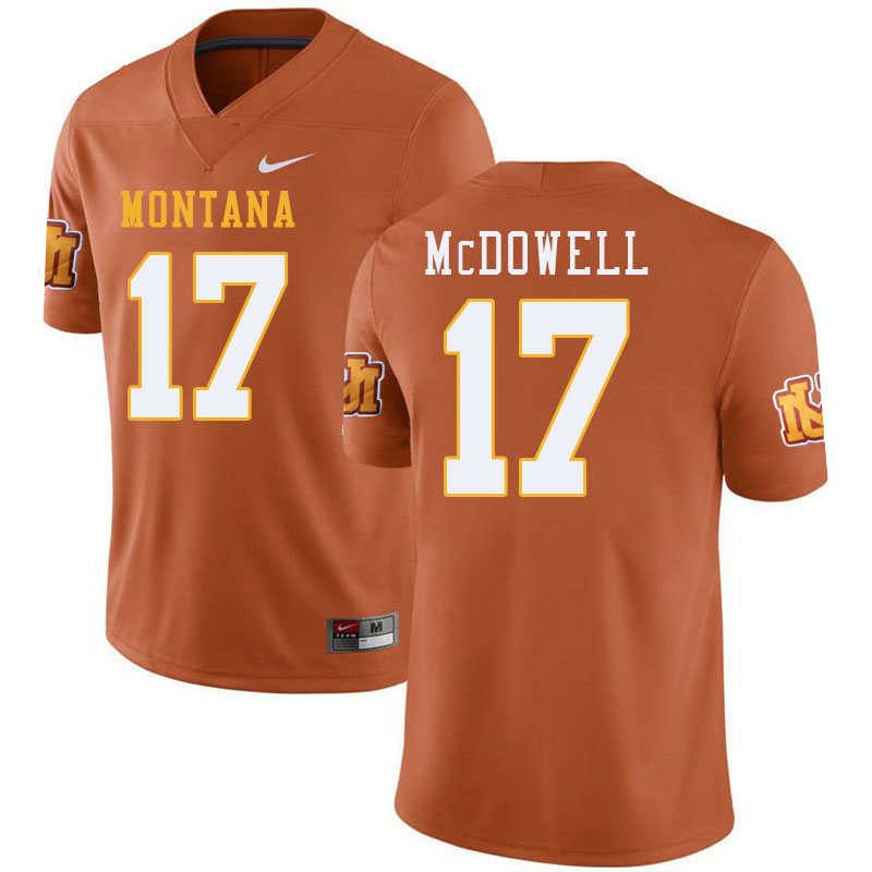Montana Grizzlies #17 Clifton McDowell College Football Jerseys Stitched Sale-Throwback